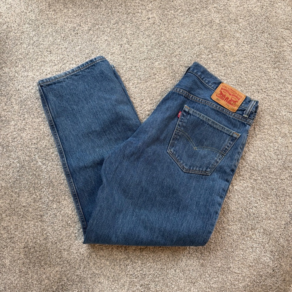 Levis 550 Relaxed Fit Tapered Leg Mens Blue Denim Jeans 36x30 Medium Wash